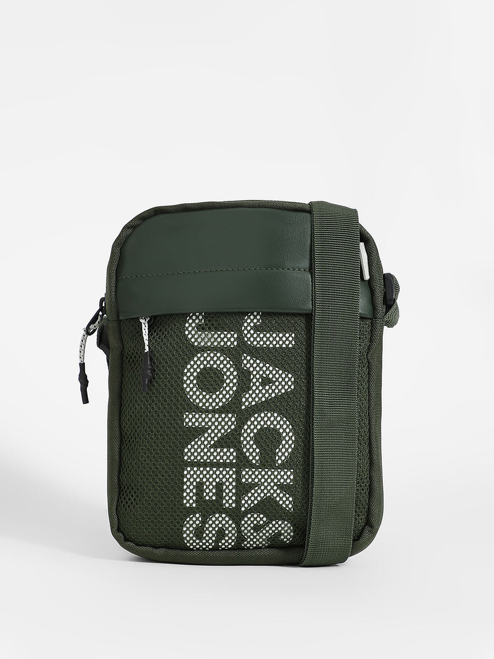 GREEN LOGO PRINT SLING BAG