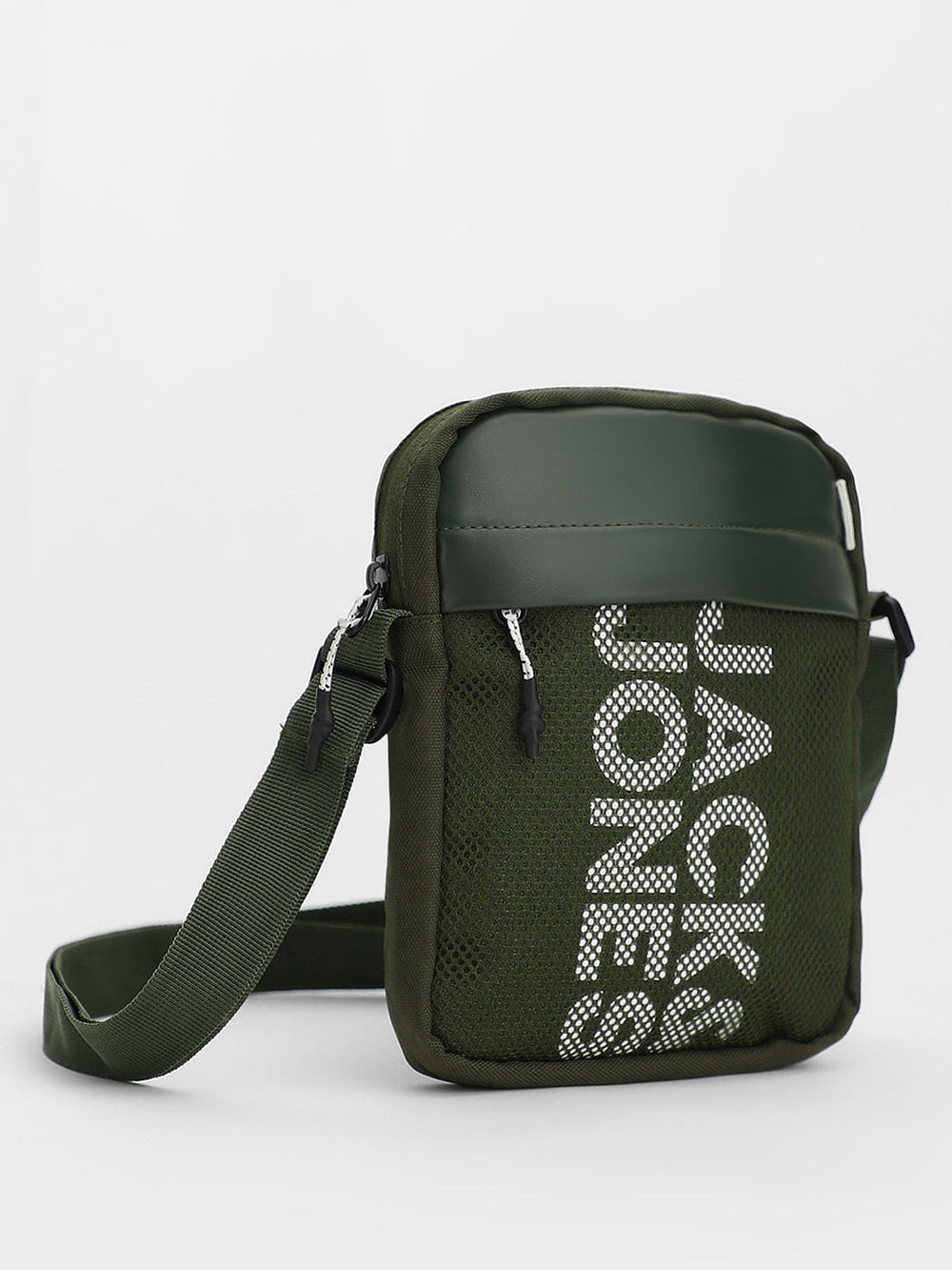 GREEN LOGO PRINT SLING BAG