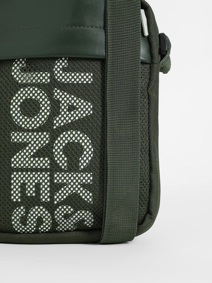 GREEN LOGO PRINT SLING BAG