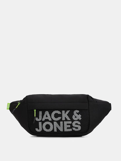 BLACK MESH LOGO PRINT BUMBAG