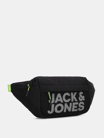BLACK MESH LOGO PRINT BUMBAG