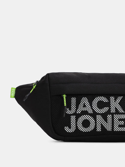 BLACK MESH LOGO PRINT BUMBAG