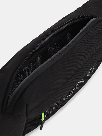BLACK MESH LOGO PRINT BUMBAG