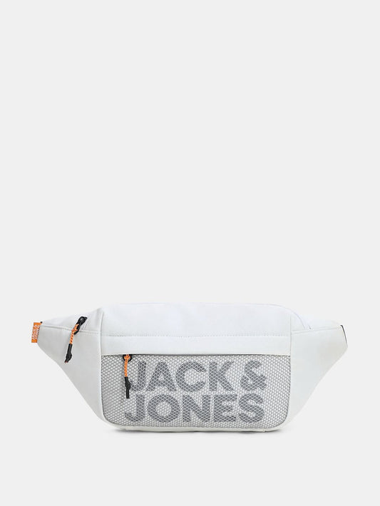 WHITE MESH LOGO PRINT BUMBAG