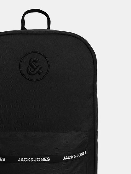 BLACK LOGO PRINT BACKPACK