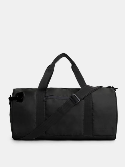 BLACK POLYESTER DUFFLE BAG