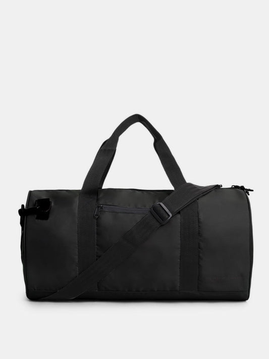 BLACK POLYESTER DUFFLE BAG