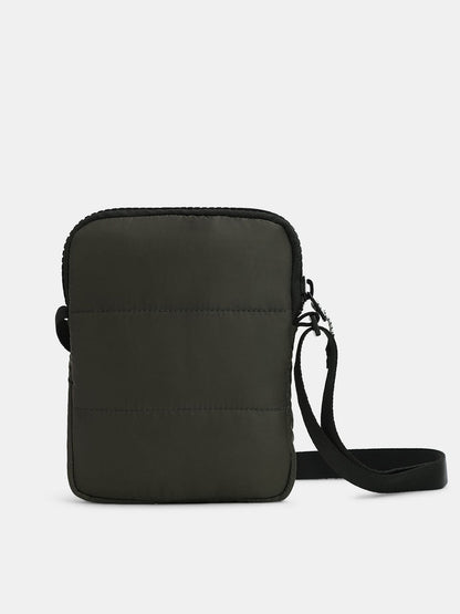 OLIVE GREEN QUILTED SLING BAG