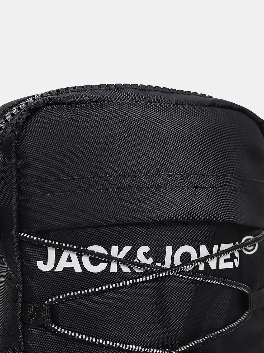 BLACK LOGO PRINT SLING BAG