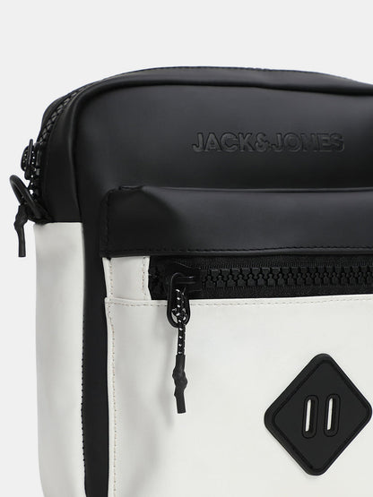 BLACK COLOURBLOCKED SLING BAG