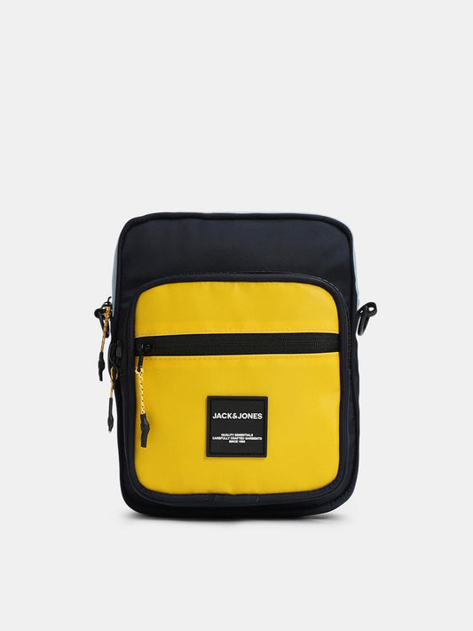 NAVY BLUE COLOURBLOCKED SLING BAG