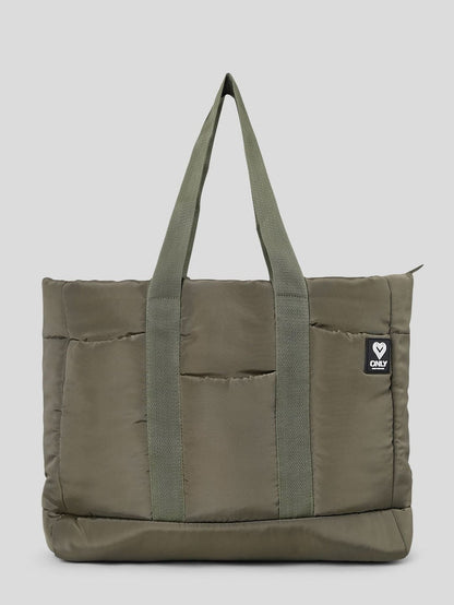 Olive Puffer Tote Bag