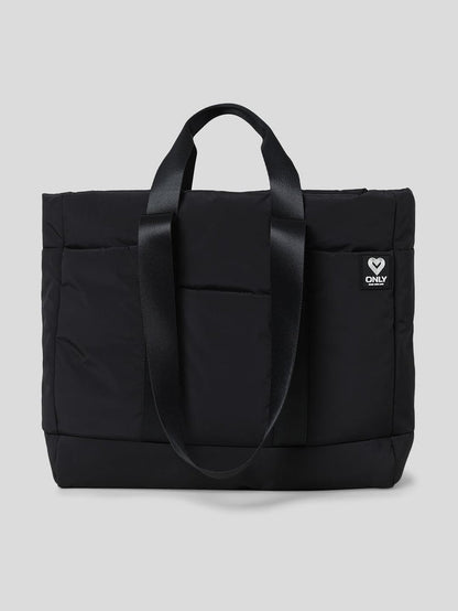 Black Quilted Puffer Tote Bag