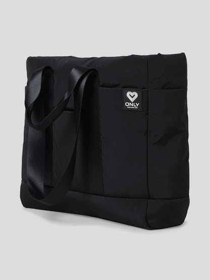 Black Quilted Puffer Tote Bag