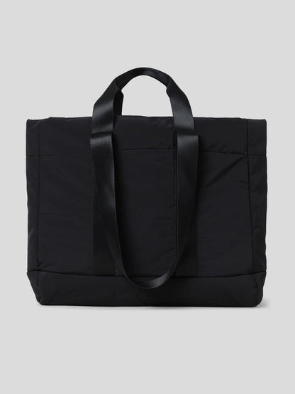 Black Quilted Puffer Tote Bag