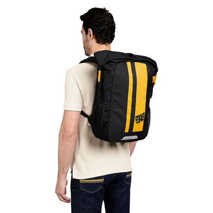 THIK & THIN STRIPES ROLL TOP BACKPACK - YELLOW