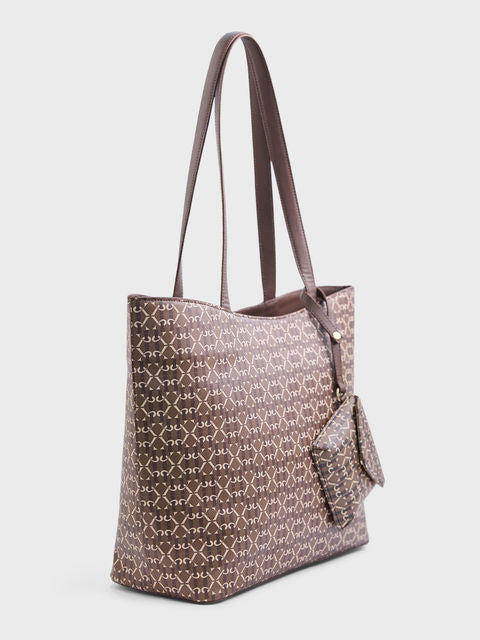 IYKYK by Nykaa - Brown Monogram Printed Totebag