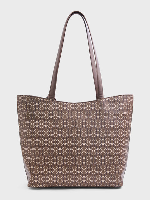 IYKYK by Nykaa - Brown Monogram Printed Totebag