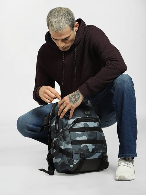 Jack & Jones Camo Print Utility Backpack