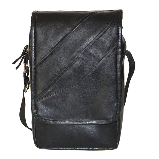 Black Faux Leather Sling Bag-I
