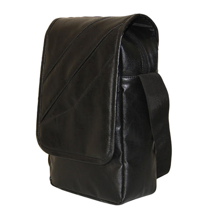 Black Faux Leather Sling Bag-I
