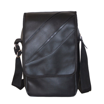 Black Faux Leather Sling Bag