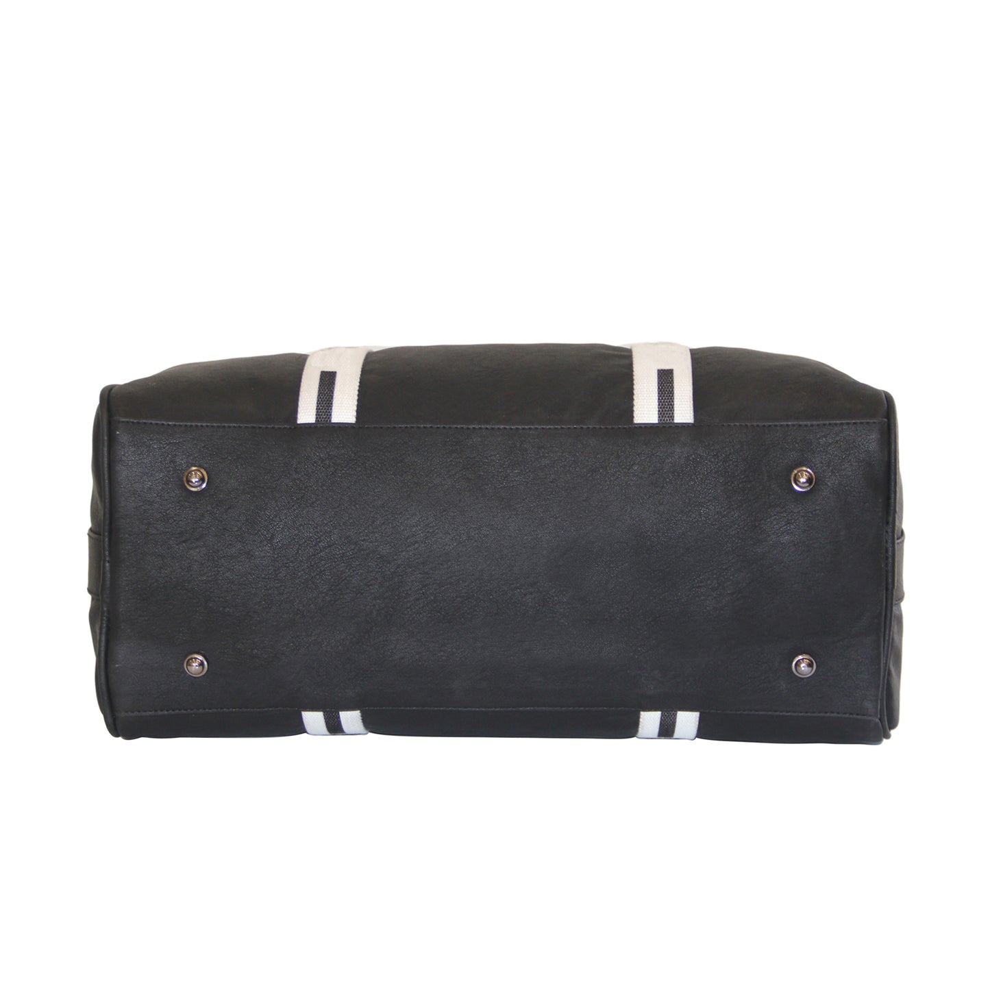 Black Faux Leather Weekender