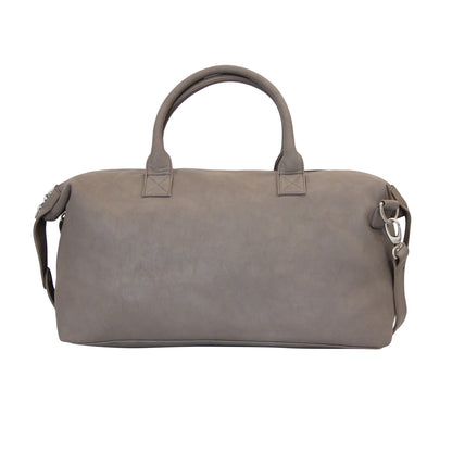 Grey Faux Leather Duffle