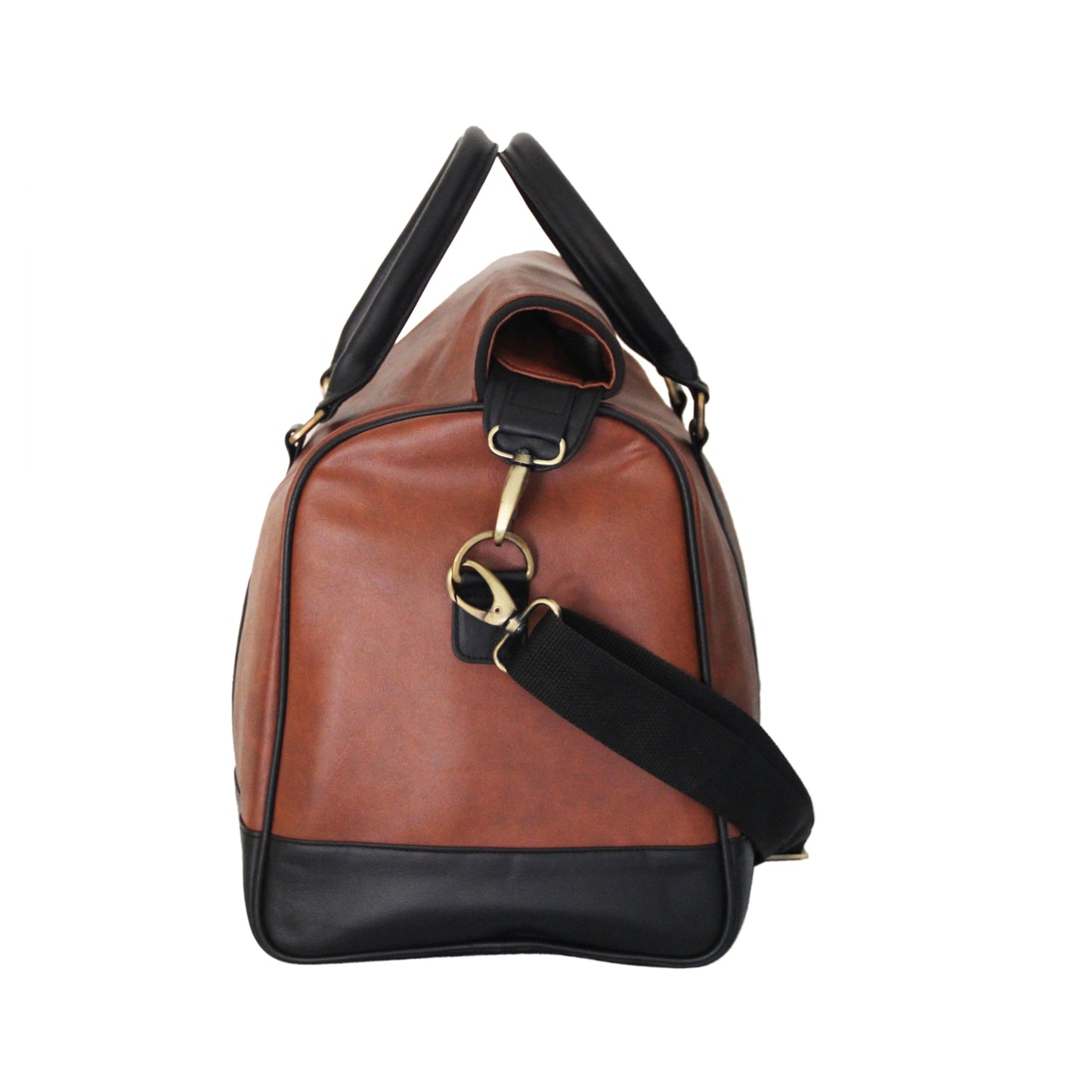 Roll-Top Faux Leather Duffle Bag