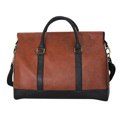 Roll-Top Faux Leather Duffle Bag