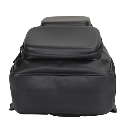 Moulded Faux Leather Laptop Backpack