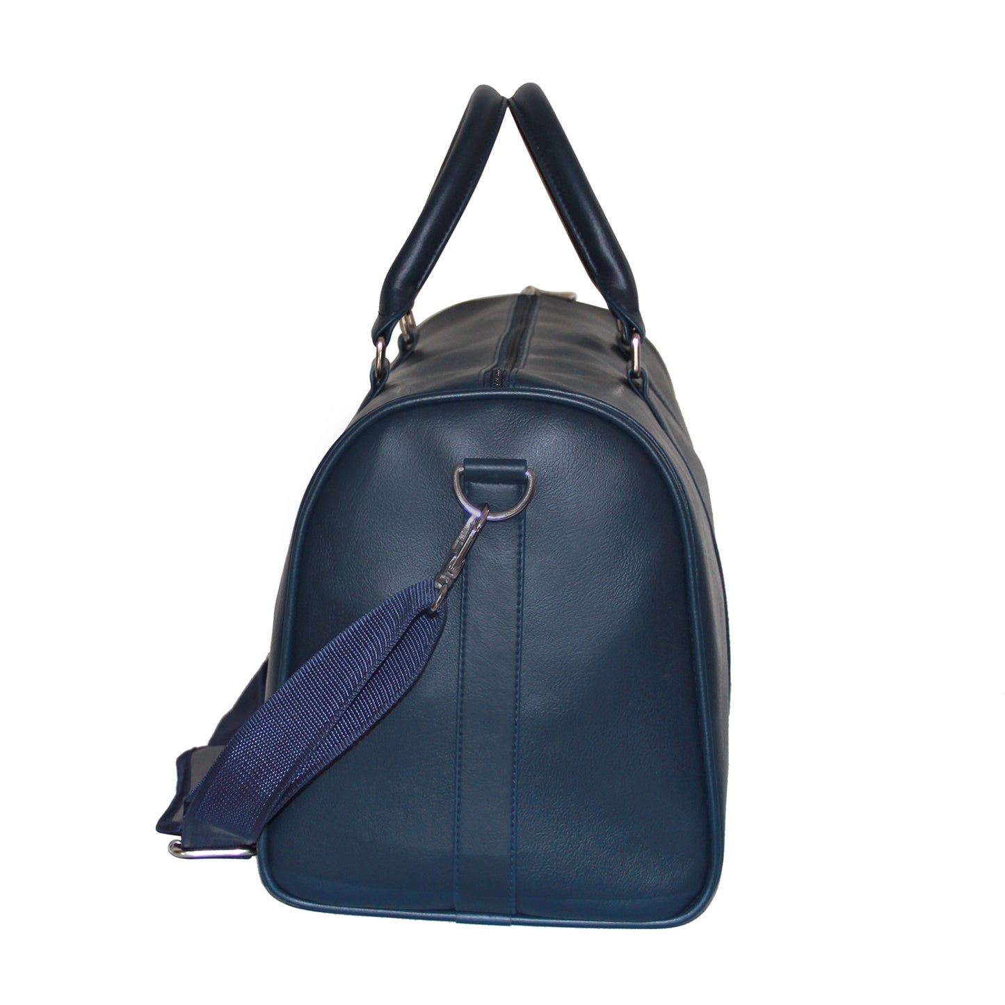 Navy Blue Faux Leather Weekender