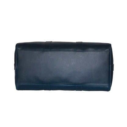 Navy Blue Faux Leather Weekender