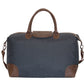 Navy Polyester & Leather Duffle