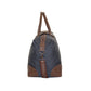 Navy Polyester & Leather Duffle
