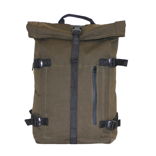 Olive Green Roll Top Backpack
