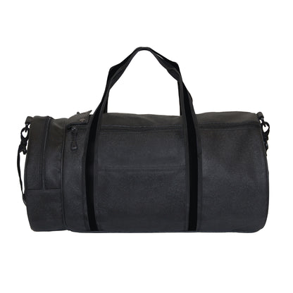 Stylish All Black Faux Leather Duffle