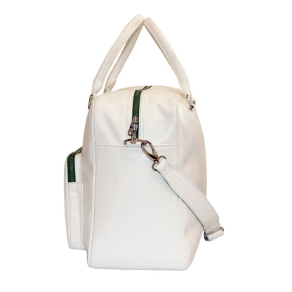 White Faux Leather Duffle