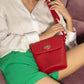 Bold Red Faux Leather Sling Bag