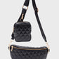 Black Elegant Quilted Sling & Cross Bag