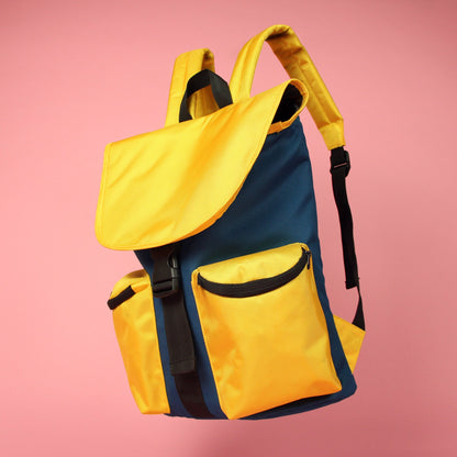 MAD-PACK FREESIA Small Backpack for Women Yellow and Blue Color by MADBRAG